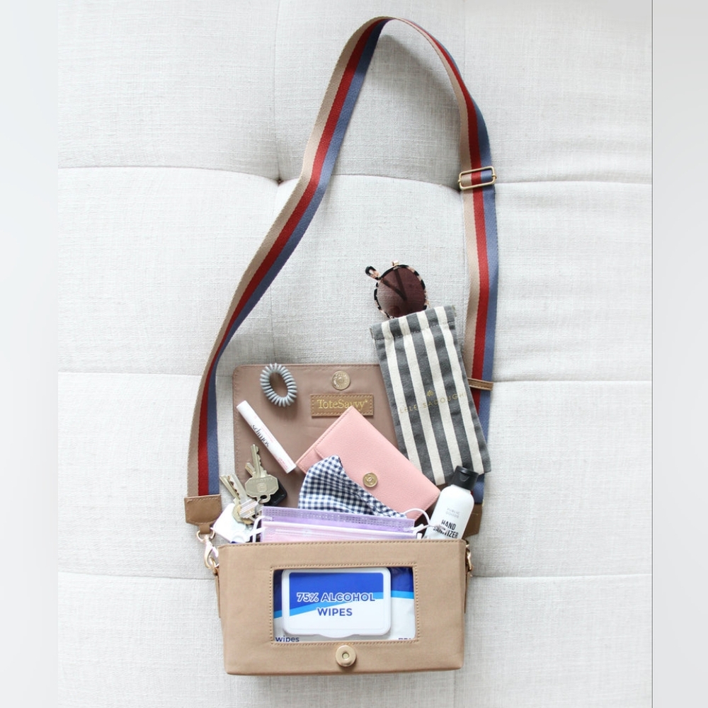 Tote Savvy Crossbody Change Kit Bag with Multicolor Strap Fawn Diaper Bag